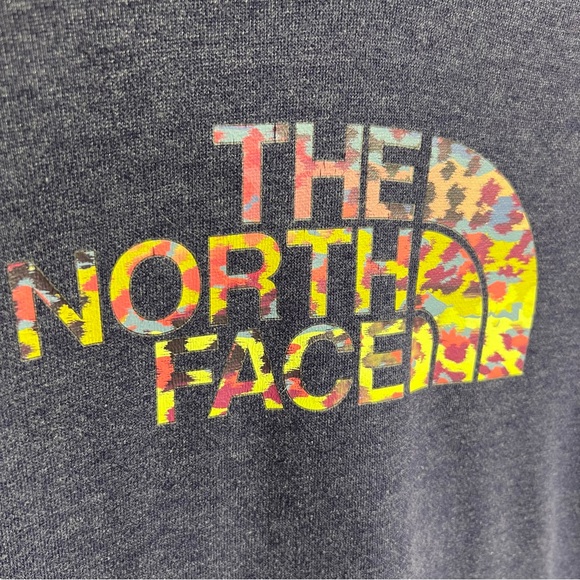 The North Face Women's Small Purple Hoodie with Animal Print Logo Sweatshirt - Picture 3 of 10